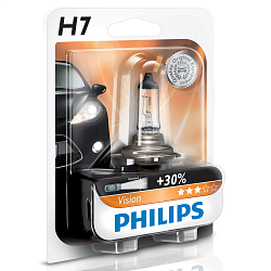 Лампа галогеновая Philips H7 12V  55W PX26d Vision+30%