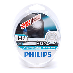 Лампа галогеновая Philips H1 12V 55W P14.5s X-treme Vision+130%