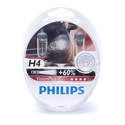 Лампа галогеновая Philips H4 12V 60/55W P43t VisionPlus+60%