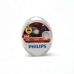 Лампа галогеновая Philips H4 12V 60/55W X-treme Vision G-force +130%
