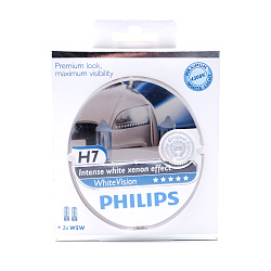 Лампа галогеновая Philips H7 12V 55W White Vision+W5W 12V 5W 