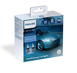 Лампа светодиодная Philips H4 12V Ultinon Essential LED 6500K