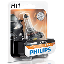 Лампа галогеновая Philips H11 12V 55W PGJ19-2 Vision+30%