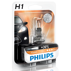 Лампа галогеновая Philips H1 12V 55W P14.5s Vision+30%